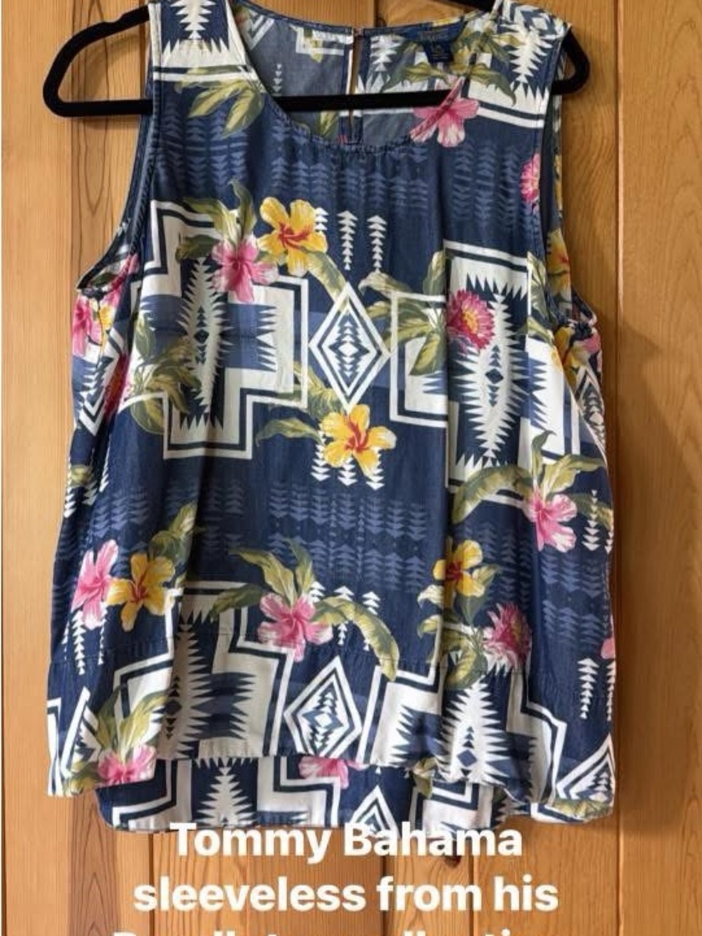 Tommy Bahama Navy Floral Geometric Sleeveless Camisole